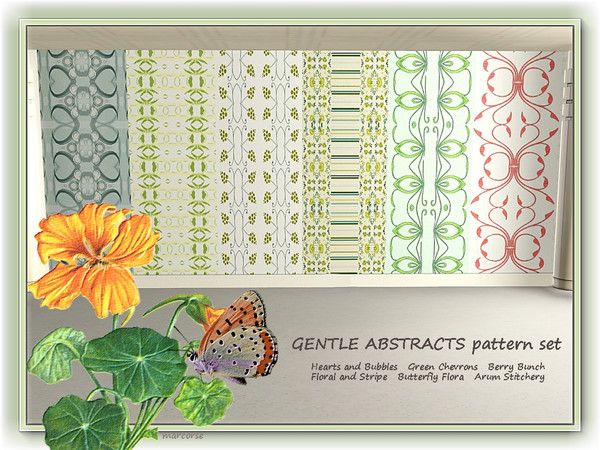 Sims 3 — Gentle Abstracts pattern set by marcorse — Gentle Abstracts is a 6piece set of patterns featuring abstract