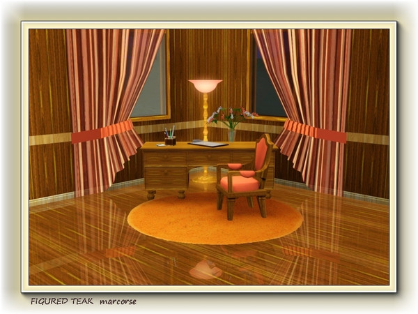 Sims 3 — Figured Teak pattern by marcorse — Figured Teak is a timber treatment with a modern feel and a vertical grain