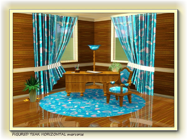 Sims 3 — Figured Teak Horizontal pattern by marcorse — Figured Teak timber grain pattern, in the horizontal form.