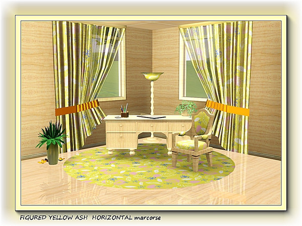 Sims 3 — Figured Yellow Ash Horizontal pattern by marcorse — Figured Yellow Ash timber treatment, seen as a horizontal