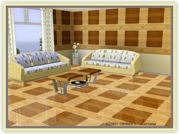 Sims 3 — Boxed Timber 2 pattern by marcorse — Boxed Timber 2 is a fancy wood design created with my Figured Teak and