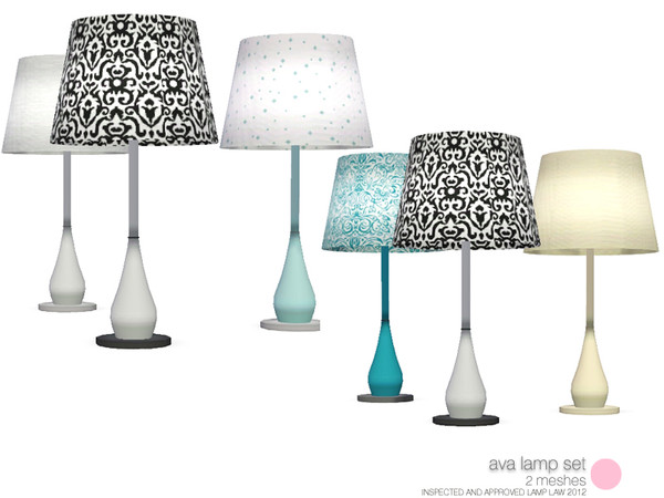 Sims 3 — Ava Lamp Set by DOT — Ava Lamp Set 2 Meshes. Modern Contemporary Design with Clean Lines and Retro feel, for