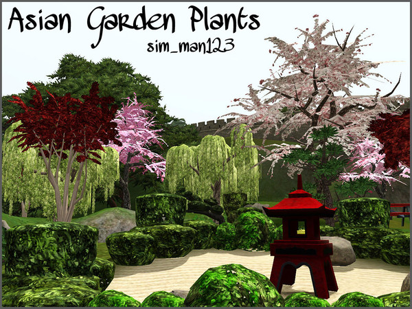 Sims 3 — Asian Garden Plants by sim_man123 — A new set of 15 outdoor trees, bushes, and shrubs. Individually these plants