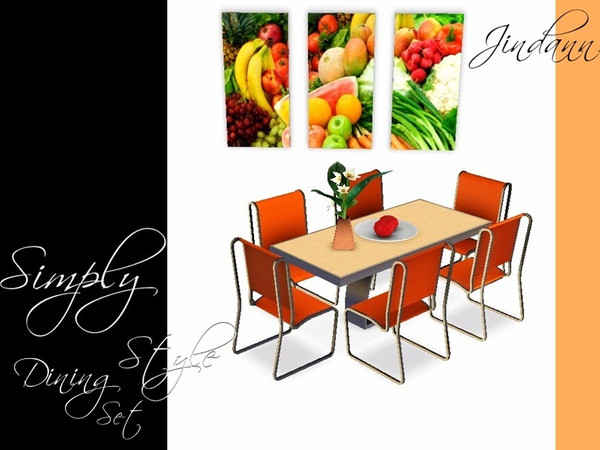 Sims 3 — Simply Style Dining by Jindann — This set is stylish, contemporary dining room is a must for your fashion trendy