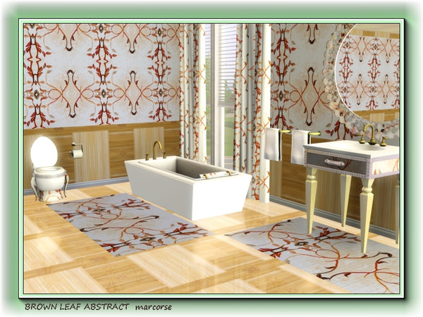 Sims 3 — Brown Leaf Abstract pattern by marcorse — A curved line abstract pattern featuring brown leaves.
