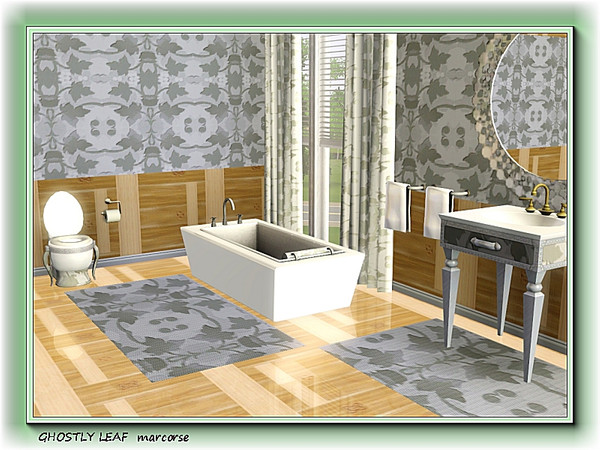 Sims 3 — Ghostly Leaf 2 pattern by marcorse — Grey leaves in a ghostly repeat pattern