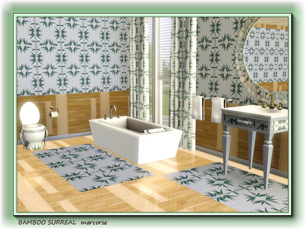 Sims 3 — Bamboo Surreal pattern by marcorse — Bamboo leaves given a spikey, surreal look in a regular, repeat pattern