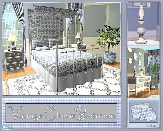 Sims 2 — Vintage Charm Bedroom by Cashcraft — A mixture of vintage and traditional furniture makes for a charming bedroom