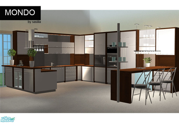 Sims 2 — Kitchen Mondo by Sasilia — A new kitchen with 24 objects - please note: 2 counters are not able to be placed at