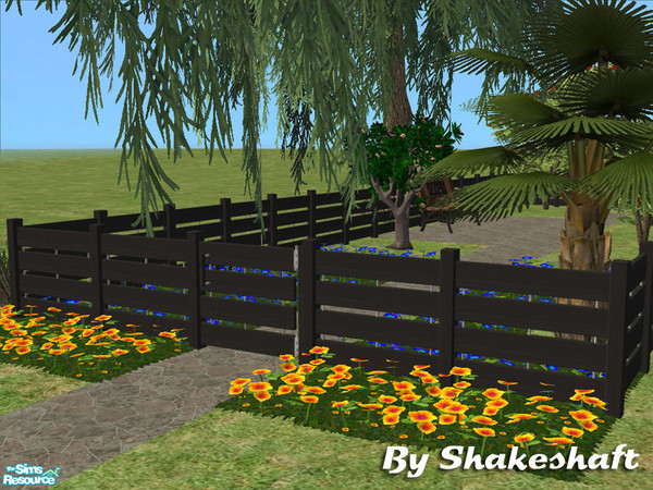 Sims 2 — Small Sutton Fence - Black by Shakeshaft — Part of a set of new fences and matching gates, there are 3 different