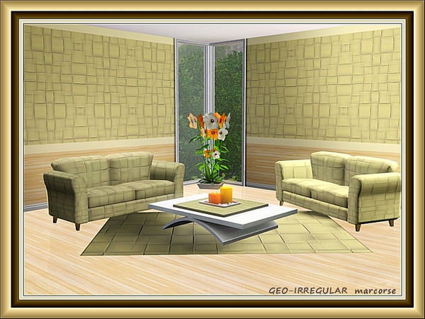 Sims 3 — Geo-Irregular pattern by marcorse — An irregular, woven pattern in gold.