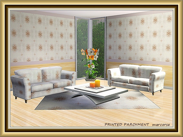 Sims 3 — Printed Parchment pattern by marcorse — Uneven shapes in a regular repeat pattern on parchment, in pink shades