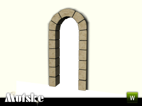 Sims 3 — Wall Elements StoneArch 1x1 by Mutske — 2 recolorable parts. Made by Mutske@TSR. TSRAA.
