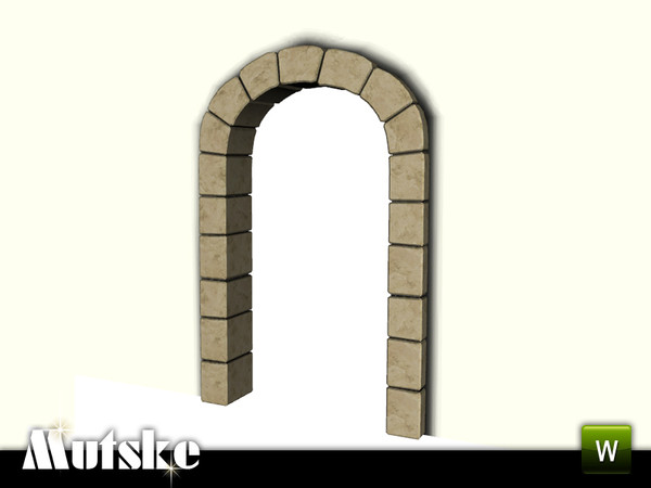 Sims 3 — Wall Elements Stone Arch 2x1 by Mutske — 2 recolorable parts. Made by Mutske@TSR. TSRAA.