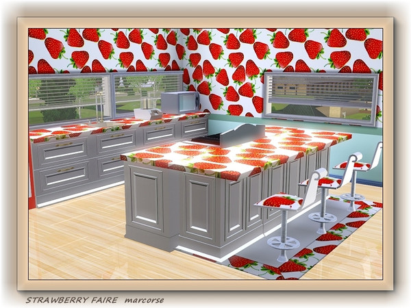 Sims 3 — Strawberry Faire pattern by marcorse — Strawberries are my least favoured fruit . . waaay down the list . . but