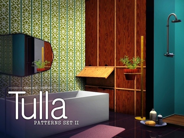 Sims 3 — Tulla patterns set II by Falko — | FALKO MID-CENTURY STYLE | Inspired by mid-century style set of 4 handmade