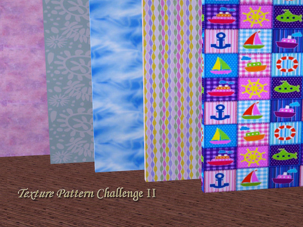Sims 3 — Texture Pattern Challenge II Textures by Rennara — Here are the 5 new textures that are being offered for your