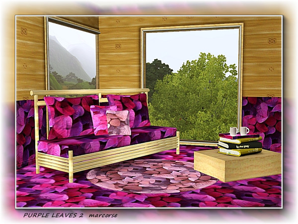 Sims 3 — Purple Leaves pattern by marcorse — Fallen leaves in shades of pink and purple in an allover repeat. Could be