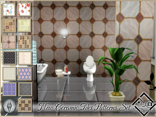 Sims 3 — New Ceramic Tiles Patterns Set by Devirose — A great set of elegant and stylish tiles,for use in any occasion,