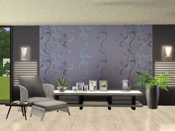 Sims 3 — Ung999_Pattern_Abstract 91 by ung999 — An elegant abstract floral pattern with 4 recolorable palettes found
