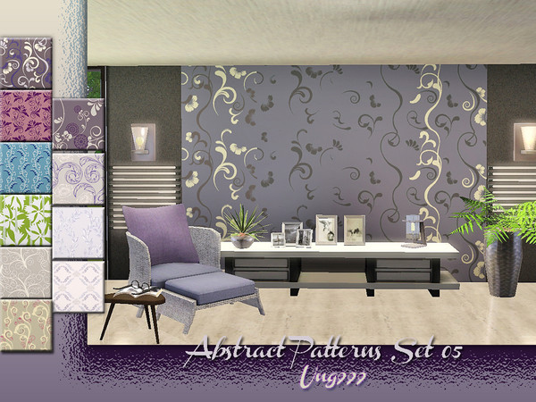 Sims 3 — Abstract Patterns Set 05 by ung999 — A set of ten abstract patterns with different style including floral,