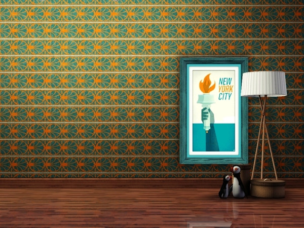 Sims 3 — Tulla pattern I horizontal by Falko — Inspired by mid-century style part of Tulla handmade patterns series.