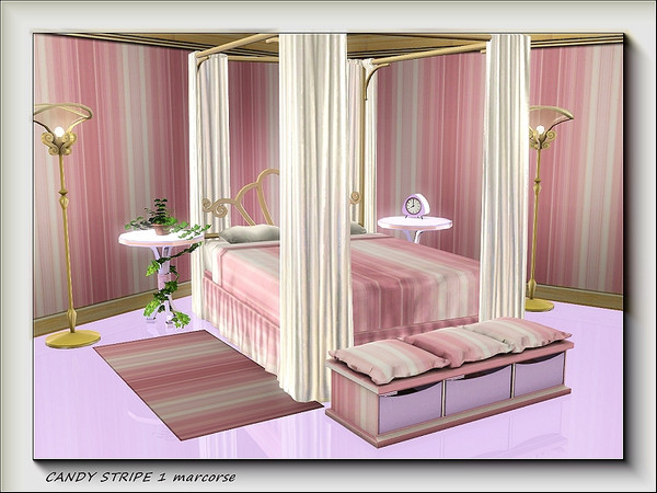 Sims 3 — Candy Stripe 1 pattern by marcorse — Geometric pattern in candy stripes of pink and white