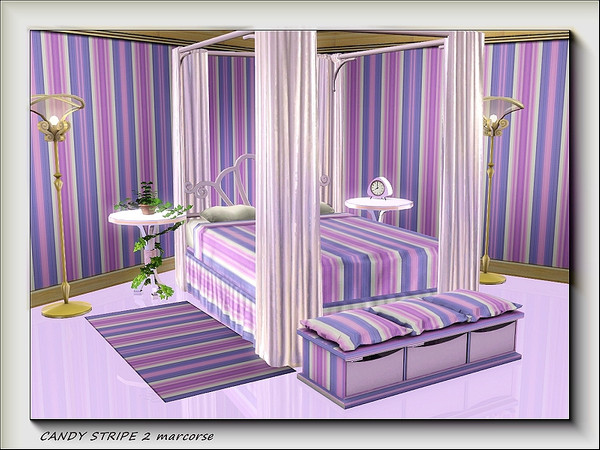 Sims 3 — Candy Stripe 2 pattern by marcorse — Pink, blue and white candy stripes in a vertical pattern