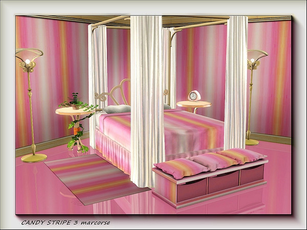 Sims 3 — Candy Stripe 3 pattern by marcorse — A smudged candy stripe pattern in pink and yellow