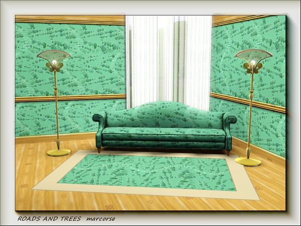 Sims 3 — Roads and Trees pattern by marcorse — Rather like an aerial view of wooded areas with roads snaking through.