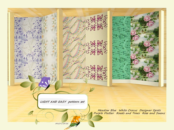 Sims 3 — Light and Easy pattern set by marcorse — Light and Easy is a set of 6 patterns with a relaxed feel. Roads and