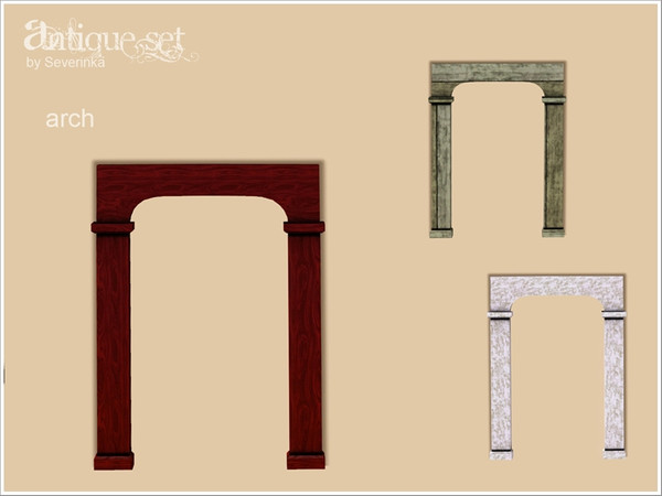 Sims 3 — Antique Double arch2x1 by Severinka_ — Created by Severinka, And the object for the building - the old wood