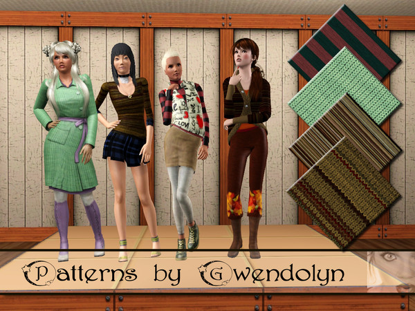 Sims 3 — GW_patterns knitted_4 items by Gvendolin2 — knit patterns can be used for clothes, walls, floors, carpets