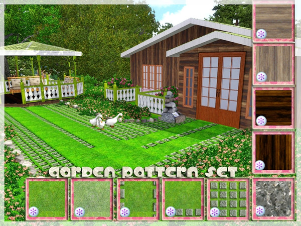 Sims 3 — Garden Pattern Set by vidia — This set includes 10 patterns.Find patterns in the category Miscellaneous.I hope