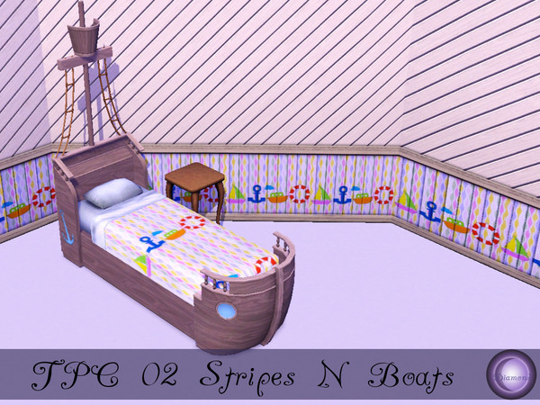 Sims 3 — D2DTPC02 Stripes N Boats by D2Diamond — Texture Pattern Challenge Collection. Textures by Rennara, designs by
