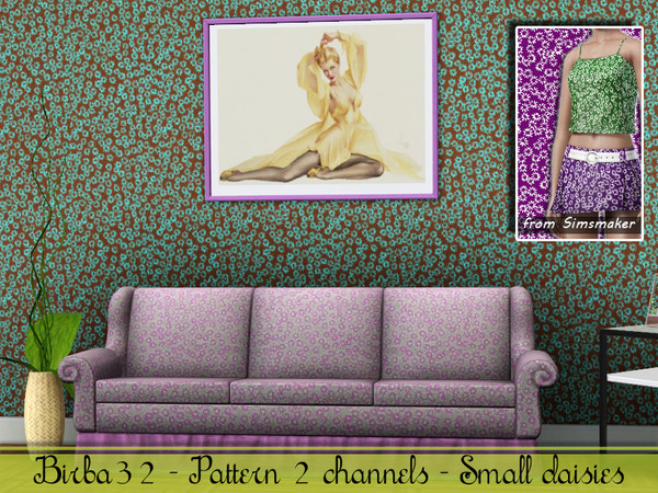 Sims 3 — B32 Small daisies by Birba32 — pretty little flowers, 2 color channels