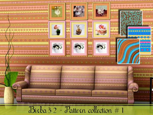 Sims 3 — B32 pattern collection 1 by Birba32 — A set of 3 colorfull patterns.