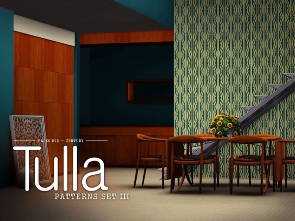 Sims 3 — TullaI patterns set III by Falko — | FALKO MID-CENTURY STYLE | Inspired by mid-century style set of 4 handmade