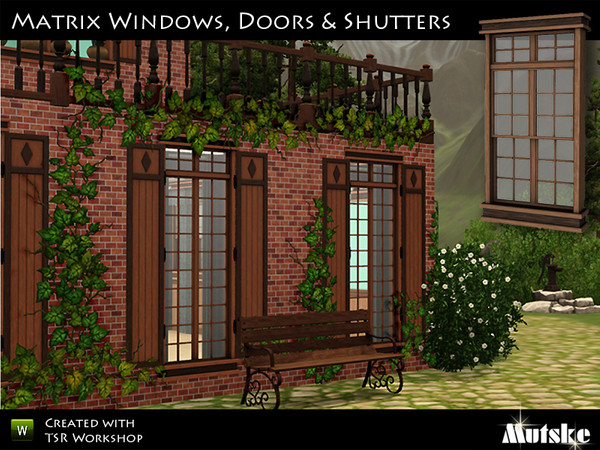 Sims 3 — Matrix Windows and Doors by Mutske — This set has a lot of windows, doors, arches and shutters. They all look