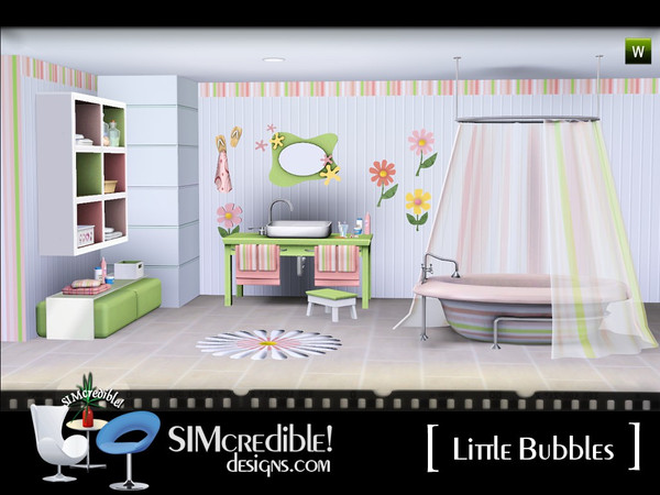Sims 3 — Little Bubbles by SIMcredible! — A sweet bathroom designed for your sim kids. Works as adult bathroom as well ^^