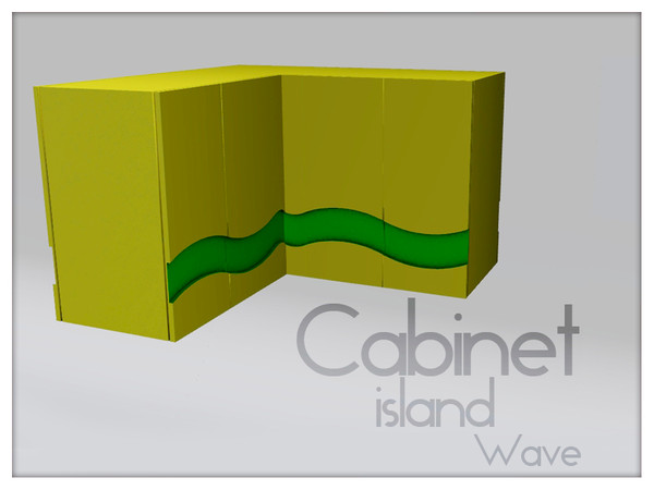 Sims 3 — Cabinet Wave (island) by Kiolometro — Cabinet for a bright and cheerful kitchen. Traditional variant for more