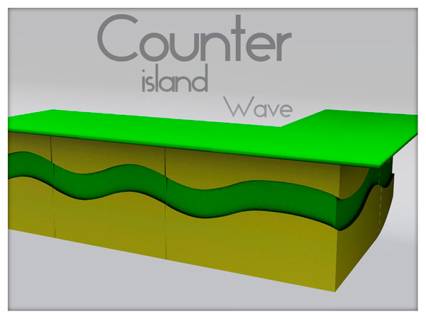 Sims 3 — Counter Wave (island) by Kiolometro — Counter for a bright and cheerful kitchen. Traditional variant for more