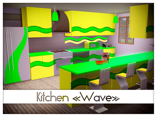 Sims 3 — Kitchen Wave by Kiolometro — Bright and cheerful kitchen, charge energy for the day. Traditional variant for