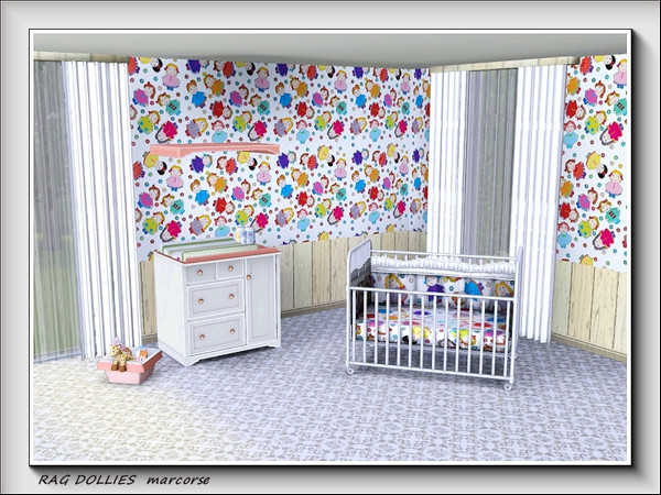 Sims 3 — Rag Dollies pattern by marcorse — Tiny rag dollies with nationality characteristics in an allover repeat pattern