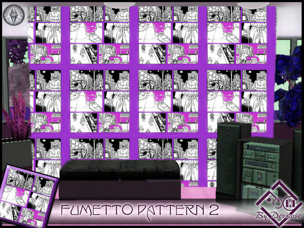 Sims 3 — Fumetto Pattern 2 by Devirose — By Devirose texture,created using EA's 'Create a Pattern'.'-No need Expansion