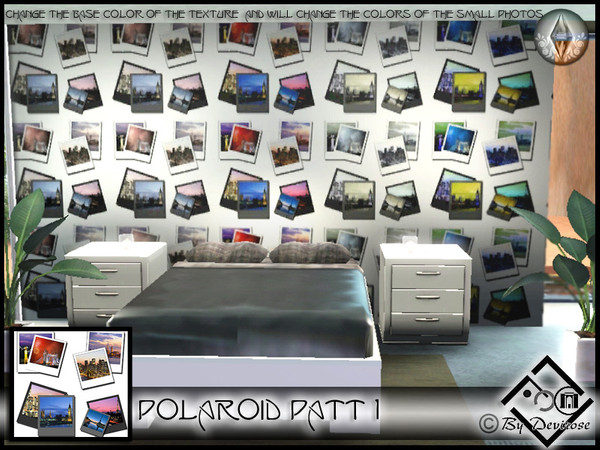 Sims 3 — Polaroid Patt 1 by Devirose — By Devirose--created using EA's 'Create a Pattern'.'-No need Expansion packs,base