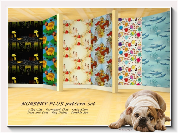 Sims 3 — Nursery Plus pattern set by marcorse — This six pattern Themed set comprises designs suitable for nursery or