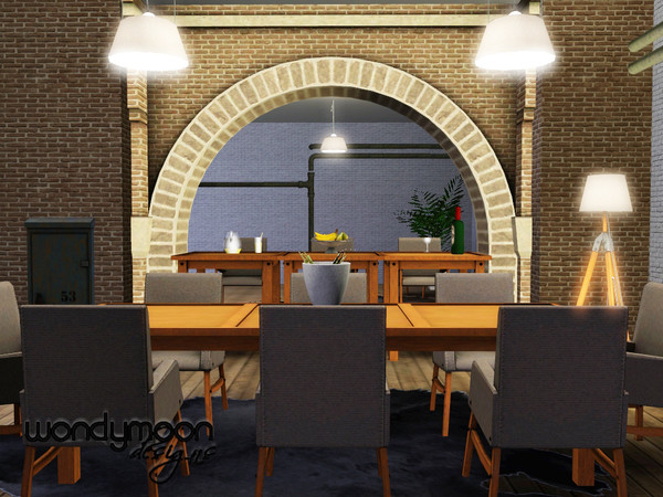 Sims 3 — Copper Dining by wondymoon — Pleasant meal time for your sims with modern and comfortable dining set; Copper -