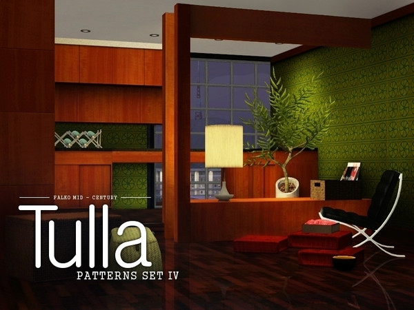 Sims 3 — Tulla patterns set IV by Falko — | FALKO MID-CENTURY STYLE | Inspired by mid-century style set of 4 handmade