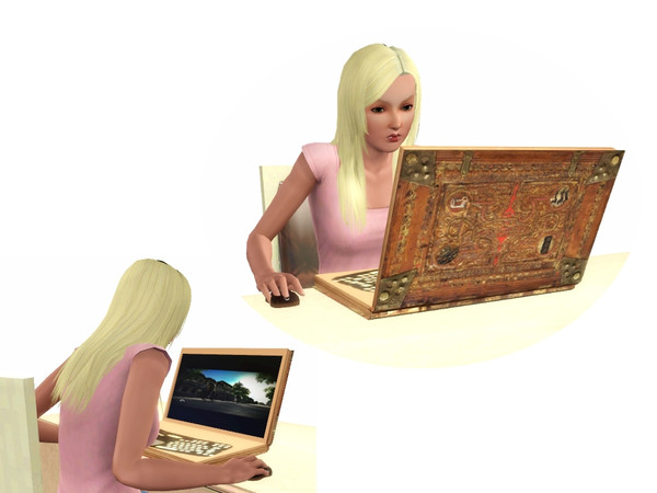 Sims 3 — Sara Office Laptop by Flovv — It looks like a book. But is it?